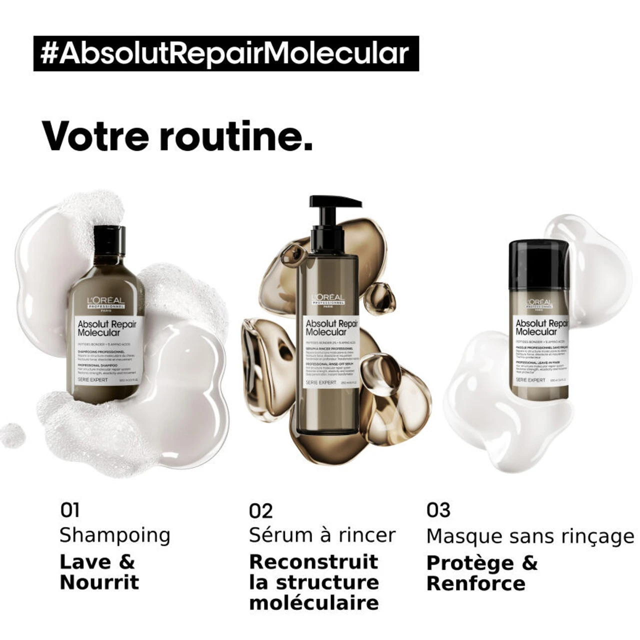 Shampooing Absolut Repair Molecular L'Oréal Professionnel 300 Ml – Image 4